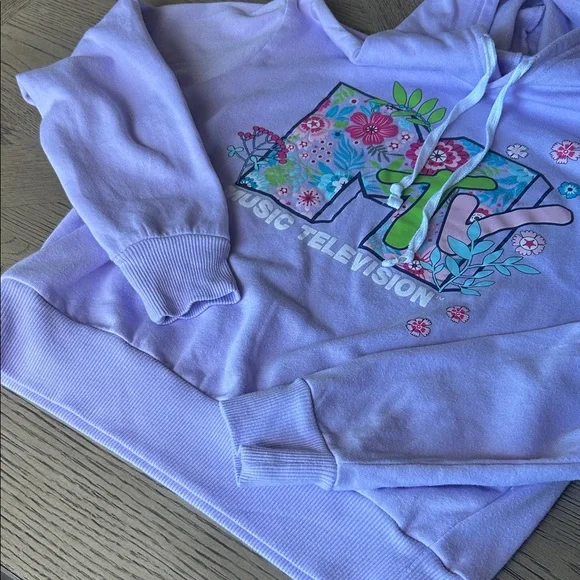 MTV Lavender Hoodie with Floral Design - Picture 2 of 6